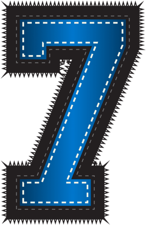 Stylized Blue Number7 PNG Image