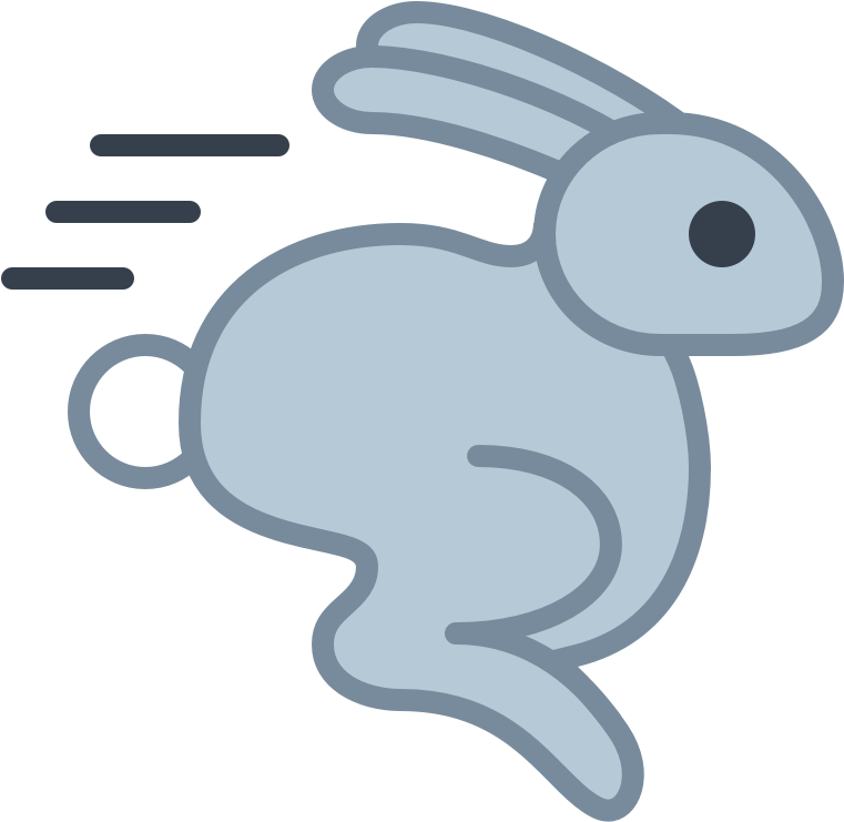 Stylized Blue Rabbit Graphic PNG Image