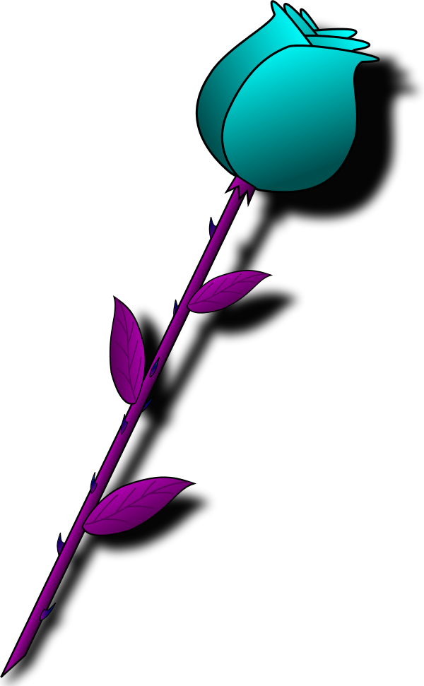 Stylized Blue Rose Vector PNG Image