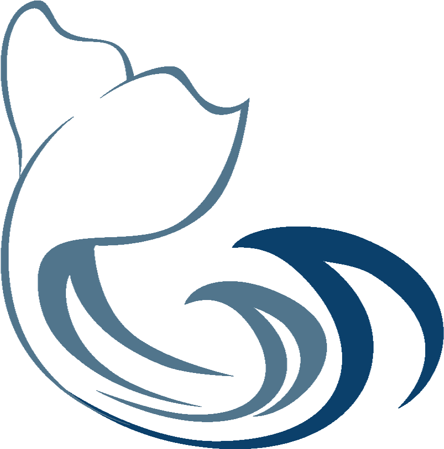 Stylized Blue Whale Clipart PNG Image