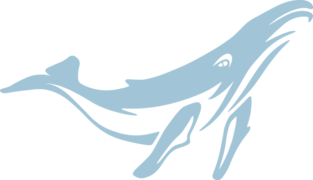 Stylized Blue Whale Clipart PNG Image