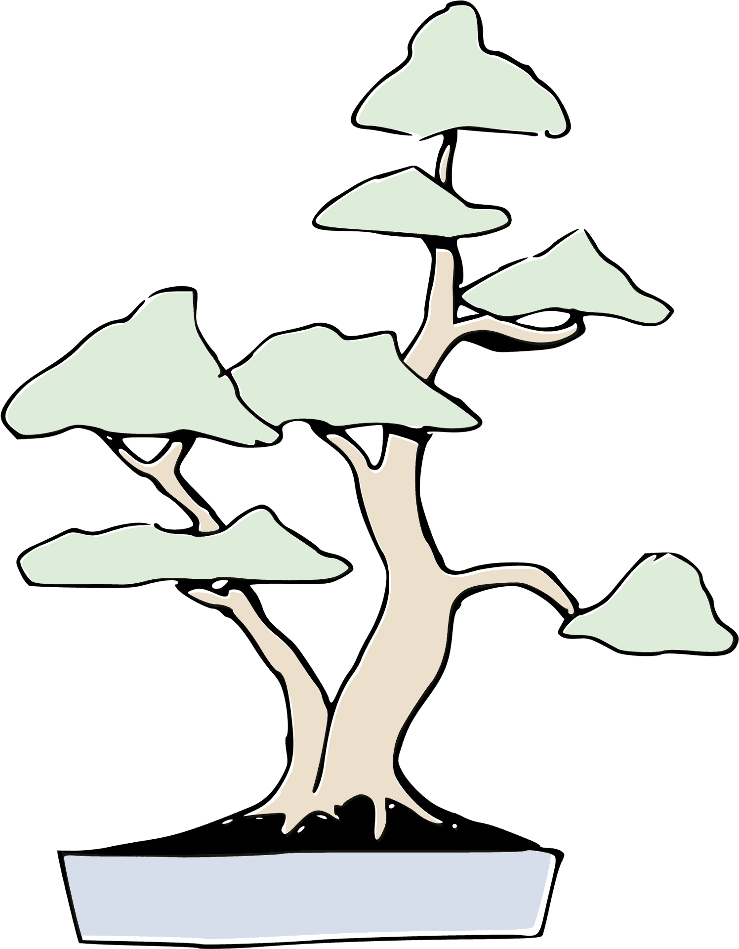 Stylized Bonsai Tree Illustration PNG Image