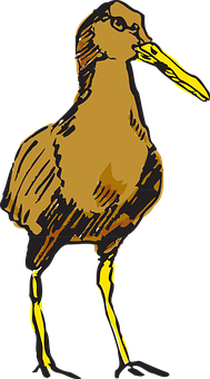 Stylized Brown Bird Illustration PNG Image