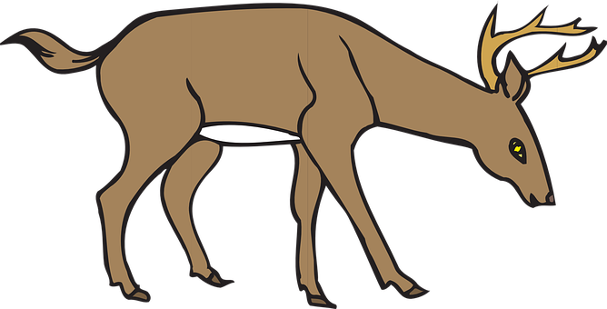 Stylized Brown Deer Illustration PNG Image