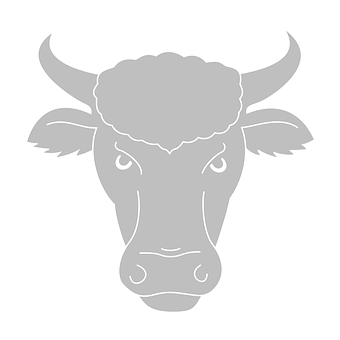 Stylized Bull Head Graphic PNG Image