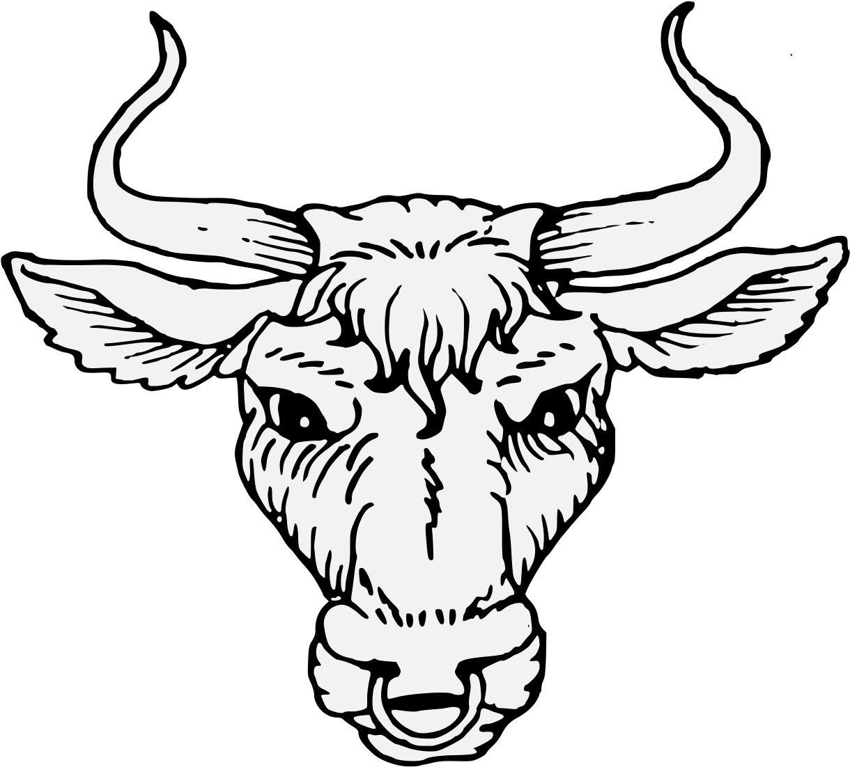 Stylized Bull Head Illustration PNG Image