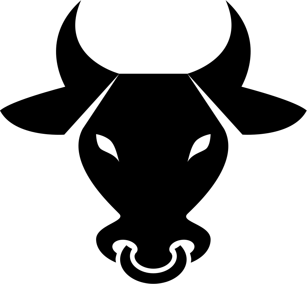 Stylized Bull Icon PNG Image