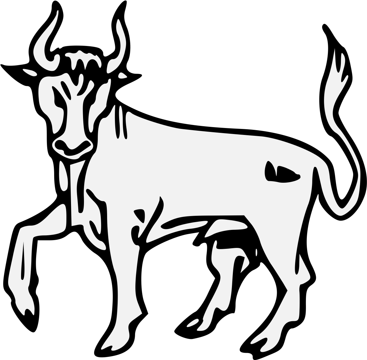 Stylized Bull Illustration PNG Image