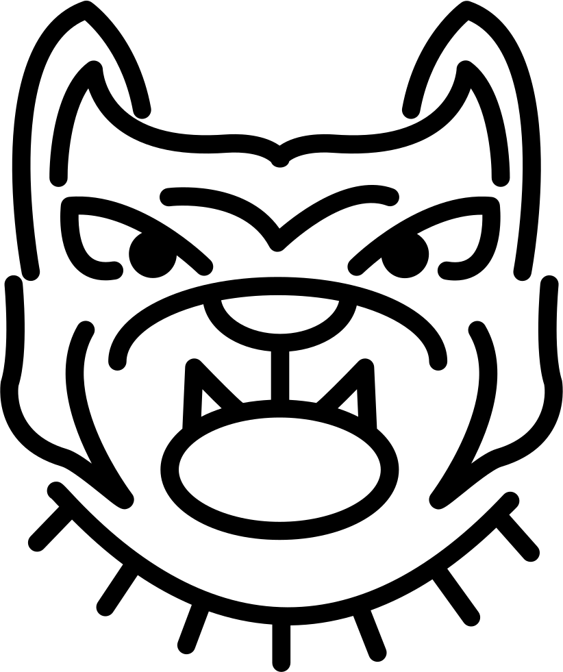 Stylized Bulldog Outline PNG Image