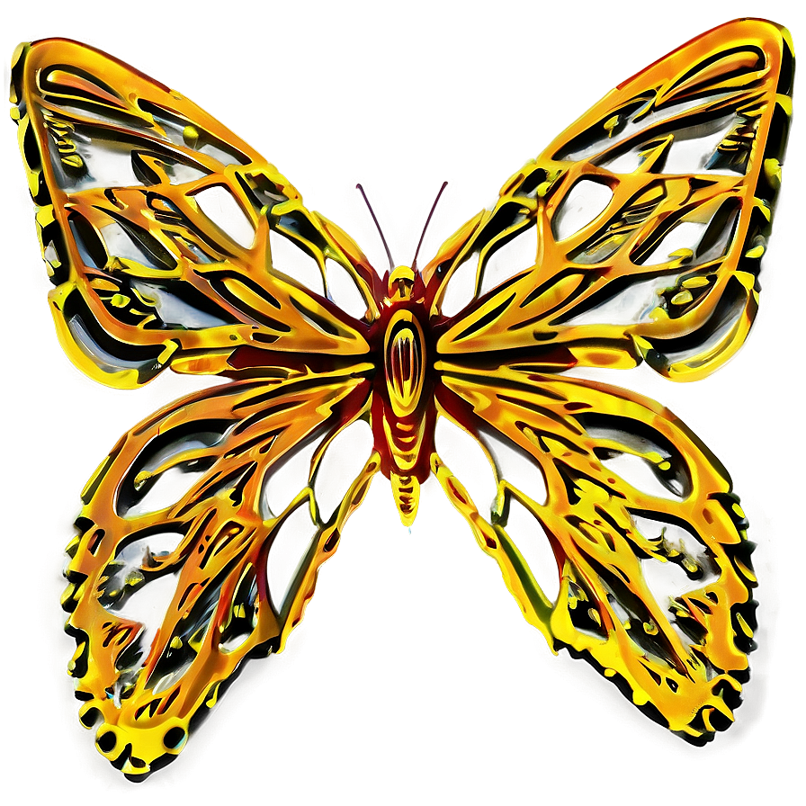 Stylized Butterfly Outline Png Ewm6 PNG Image