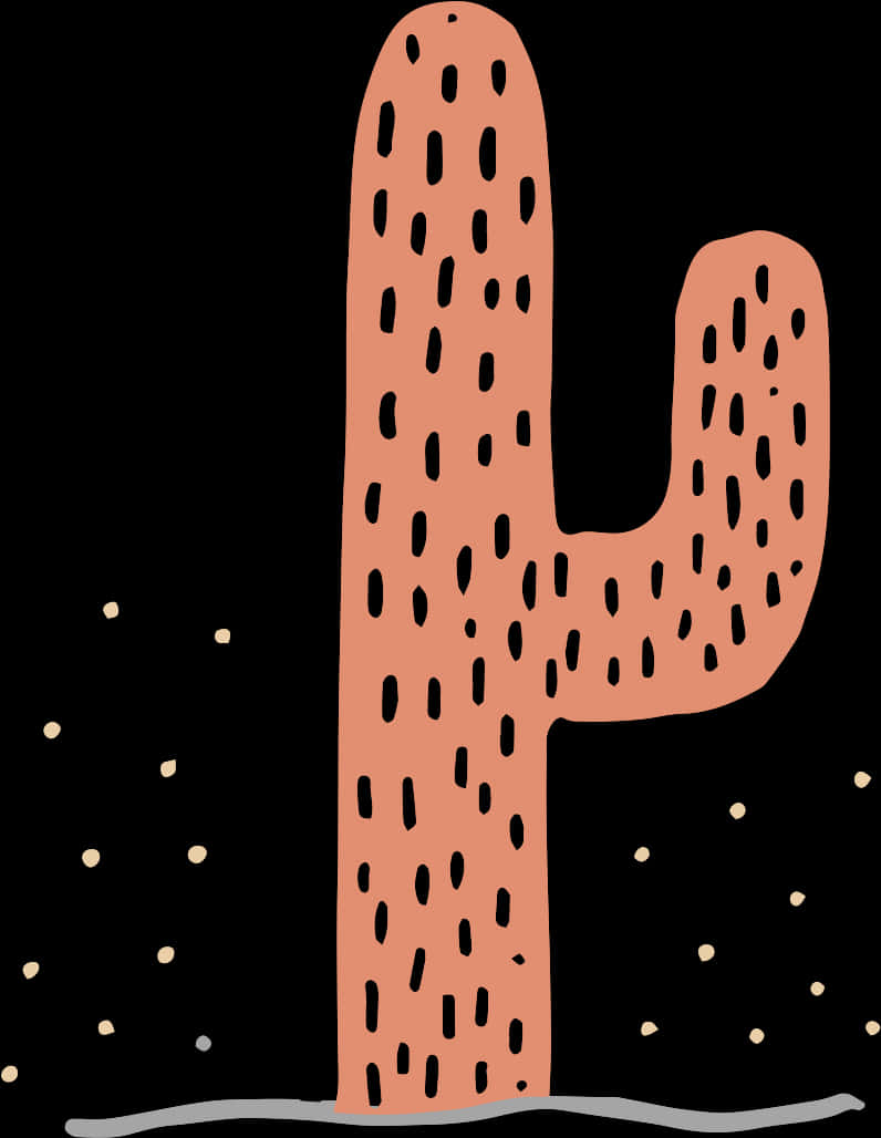 Stylized Cactus Illustration PNG Image