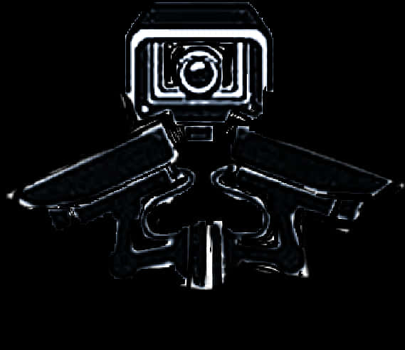 Stylized Cameraand Guns Graphic PNG Image