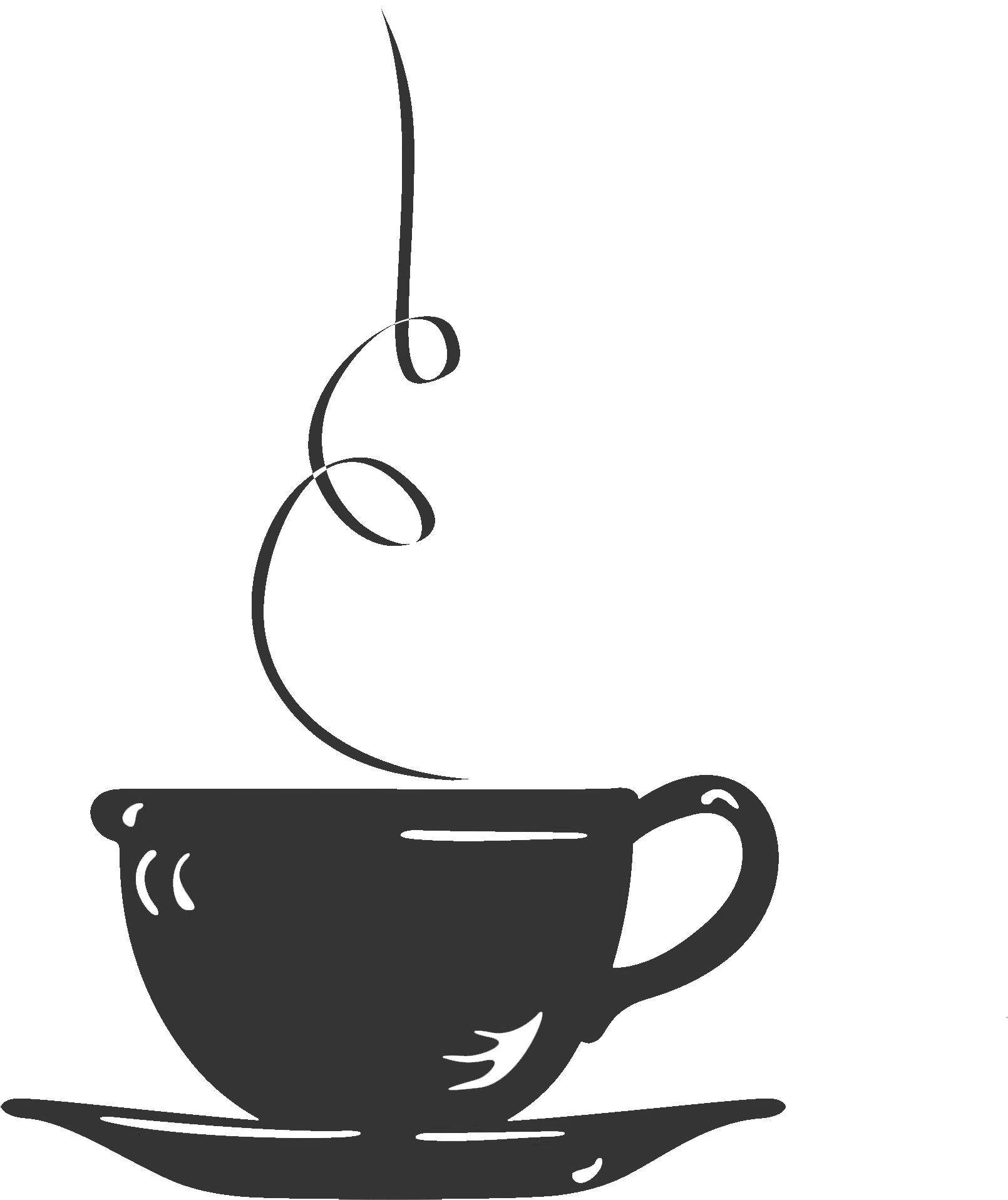 Stylized Cappuccino Cup Silhouette PNG Image