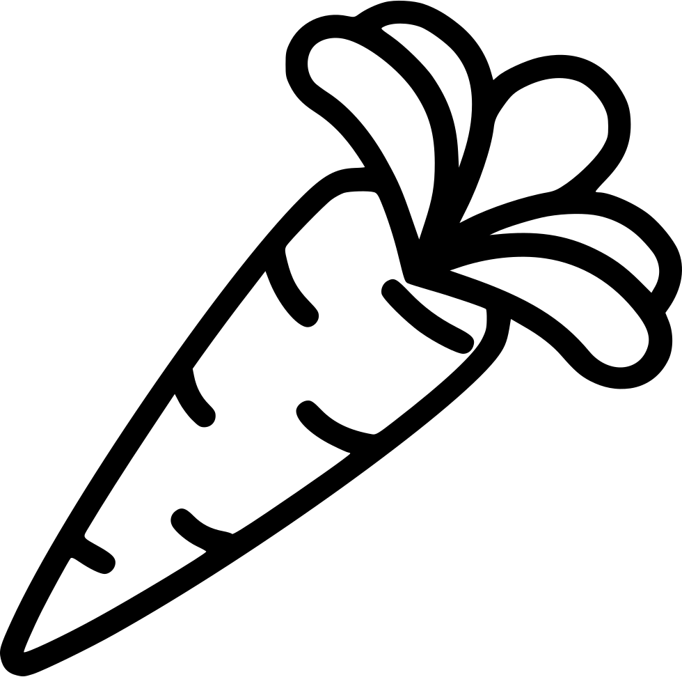 Stylized Carrot Outline Graphic PNG Image