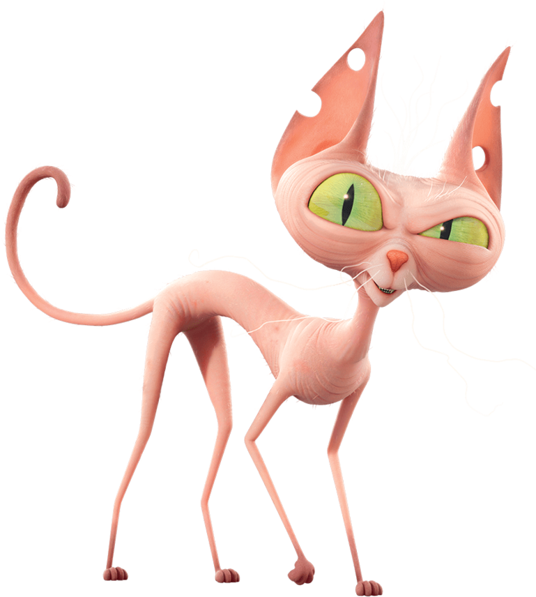 Stylized Cartoon Cat PNG Image