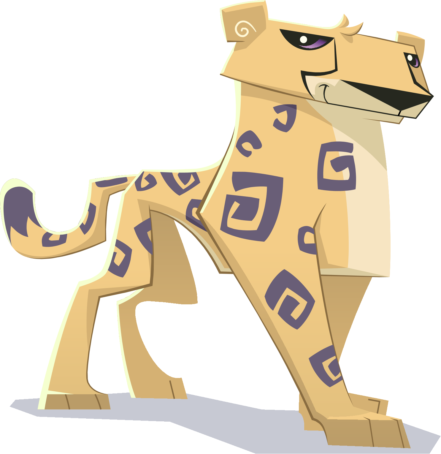 Stylized Cartoon Cheetah Illustration PNG Image