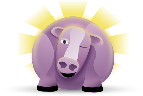 Stylized Cartoon Cow Illustration PNG Image