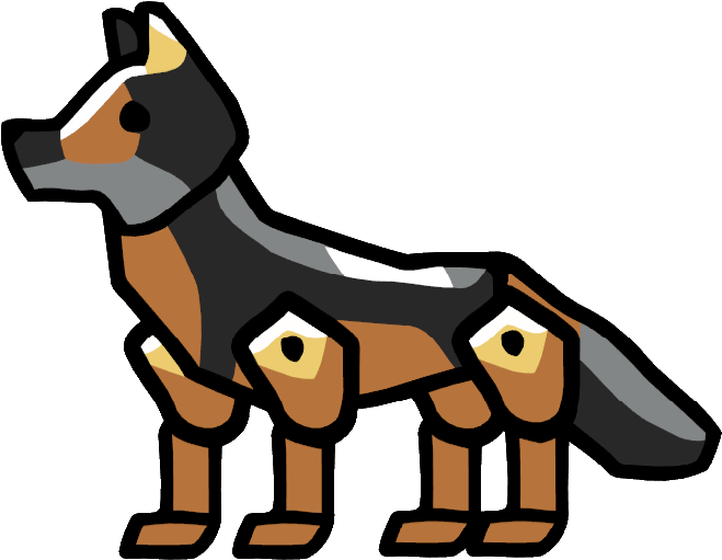 Stylized Cartoon Coyote Illustration PNG Image