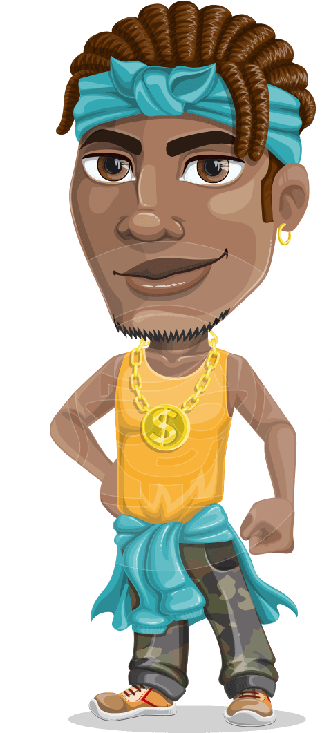 Stylized Cartoon Gangster Character PNG Image