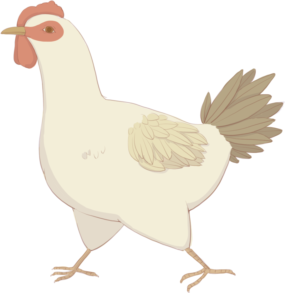 Stylized Cartoon Hen Illustration PNG Image