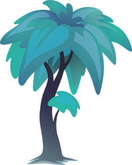 Stylized Cartoon Palm Tree PNG Image