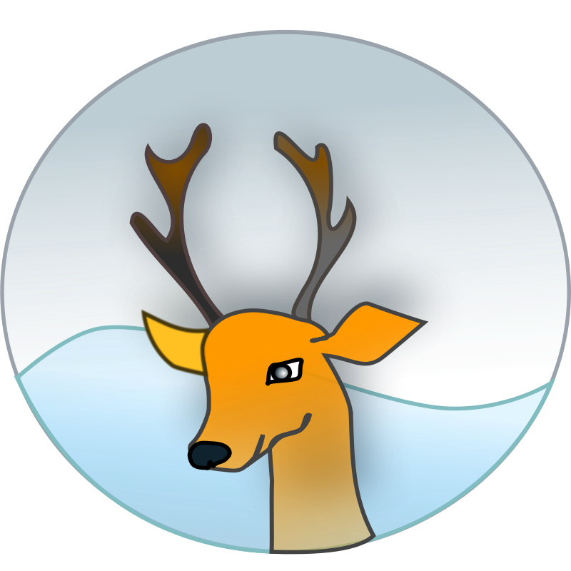 Stylized Cartoon Reindeer Portrait PNG Image