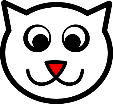 Stylized Cat Face Graphic PNG Image