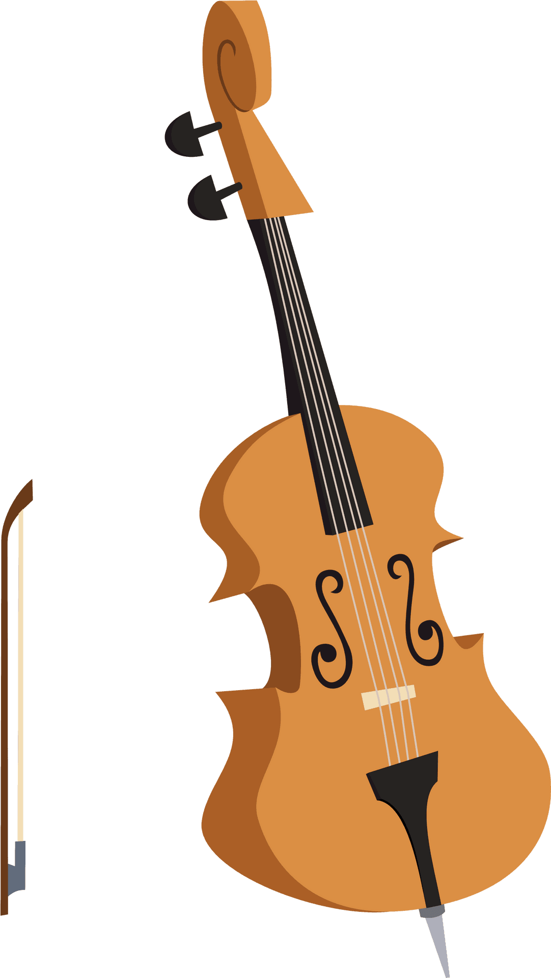 Stylized Cello Illustration PNG Image