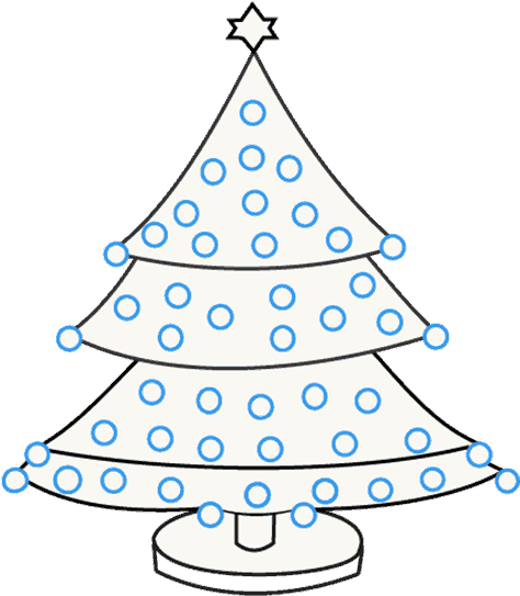 Stylized Christmas Tree Drawing PNG Image