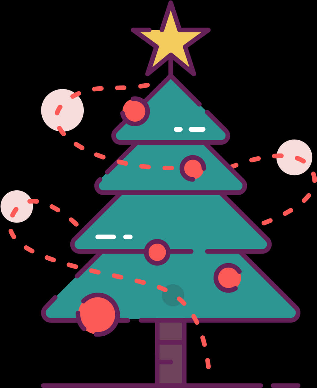 Stylized Christmas Tree Illustration PNG Image