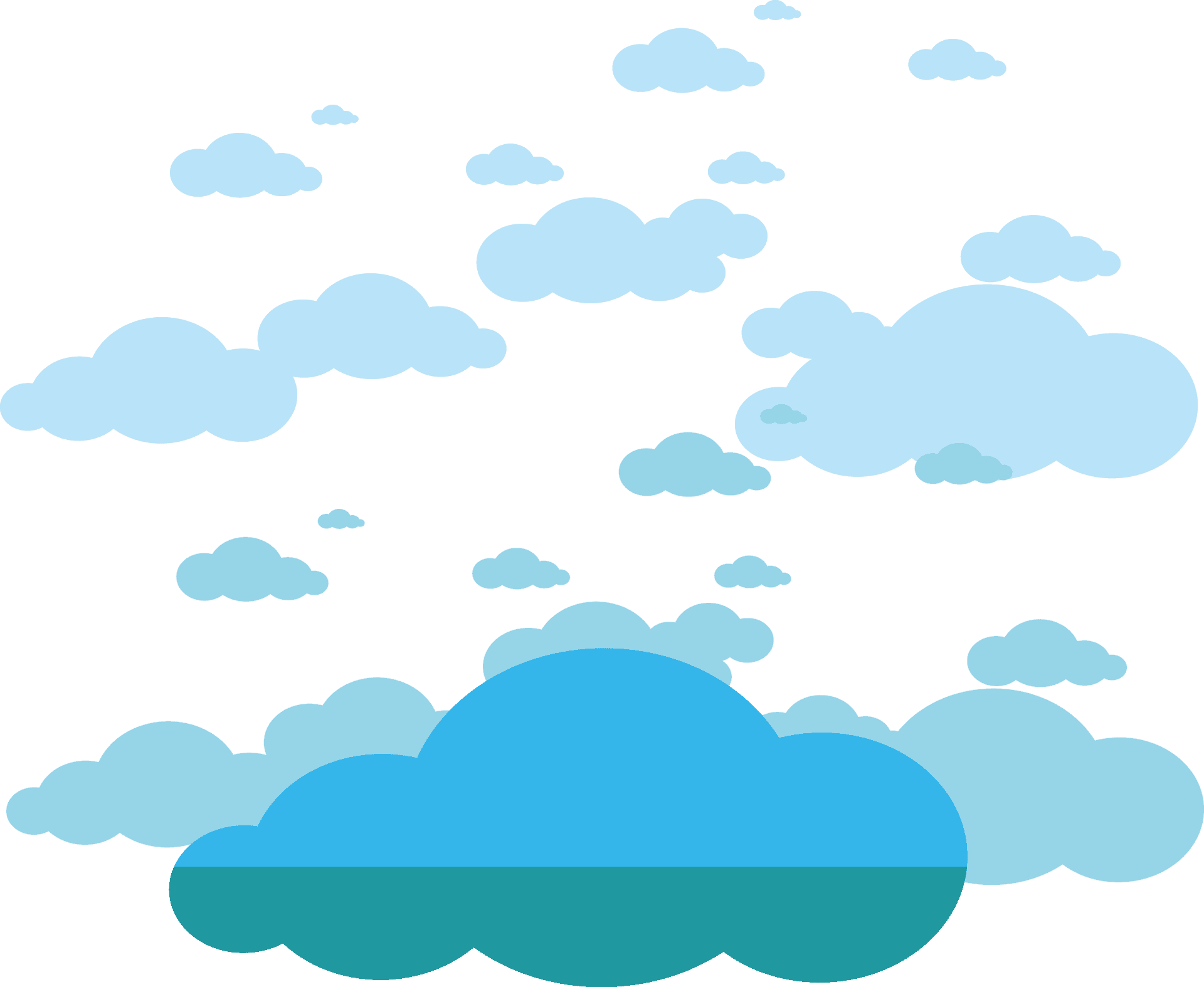 Stylized Clouds Transparent Background PNG Image