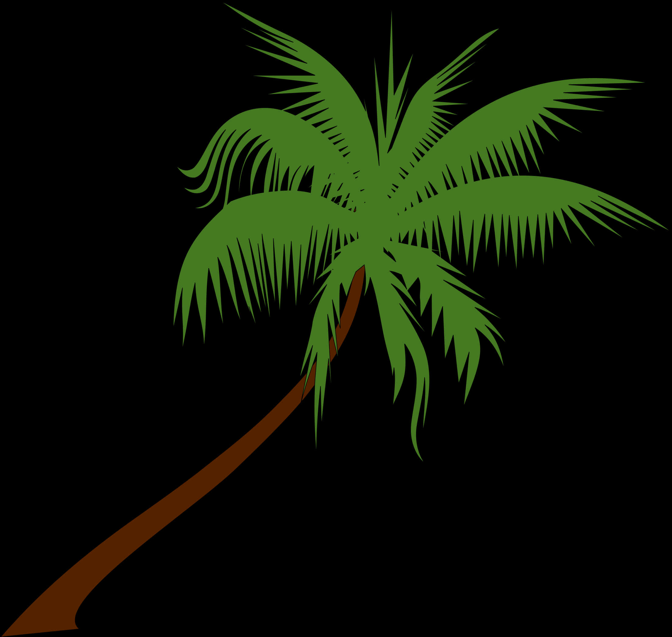 Stylized Coconut Tree Vector PNG Image