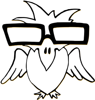 Stylized Cool Bird Graphic PNG Image