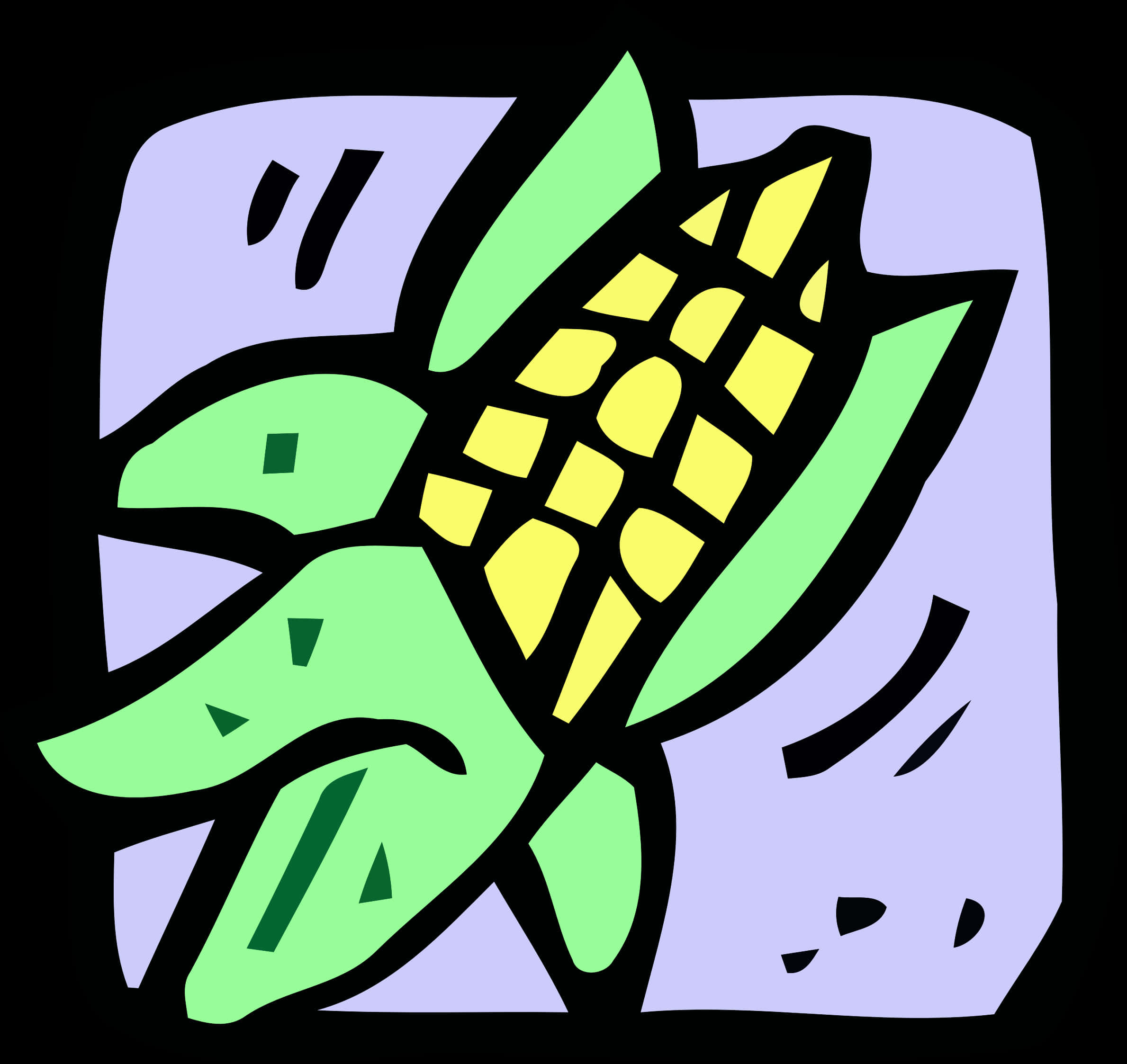 Stylized Corn Illustration PNG Image