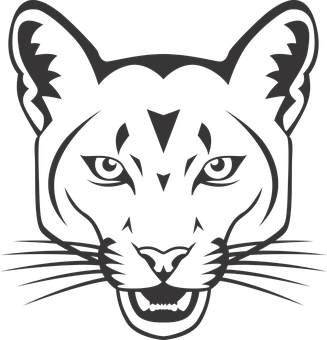 Stylized Cougar Graphic PNG Image