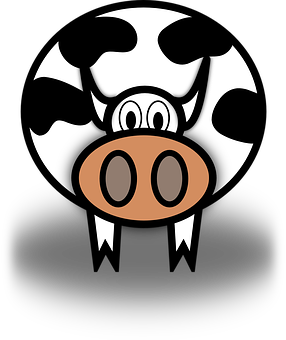 Stylized Cow Illustration PNG Image