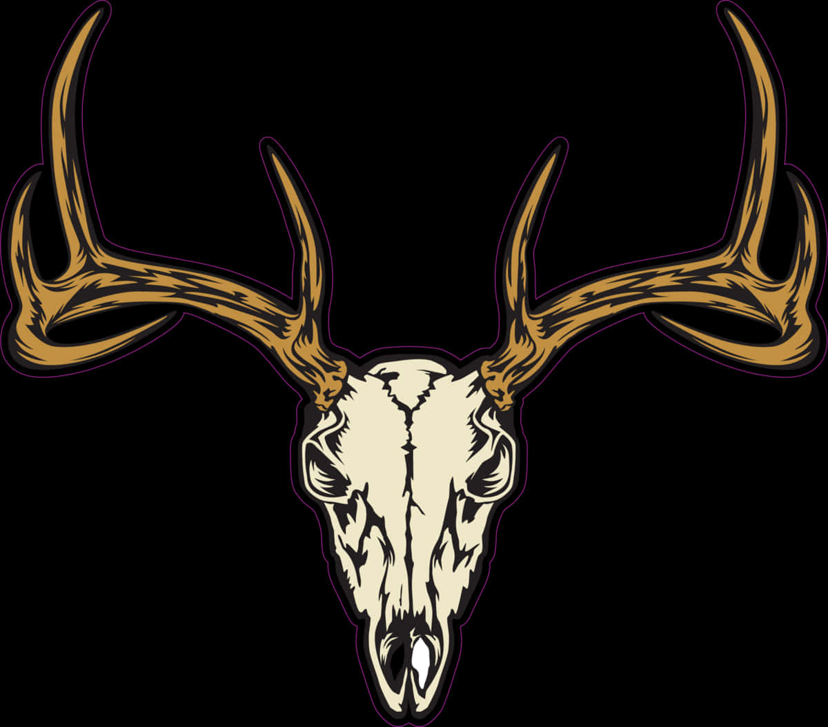 Stylized Deer Skullwith Antlers PNG Image