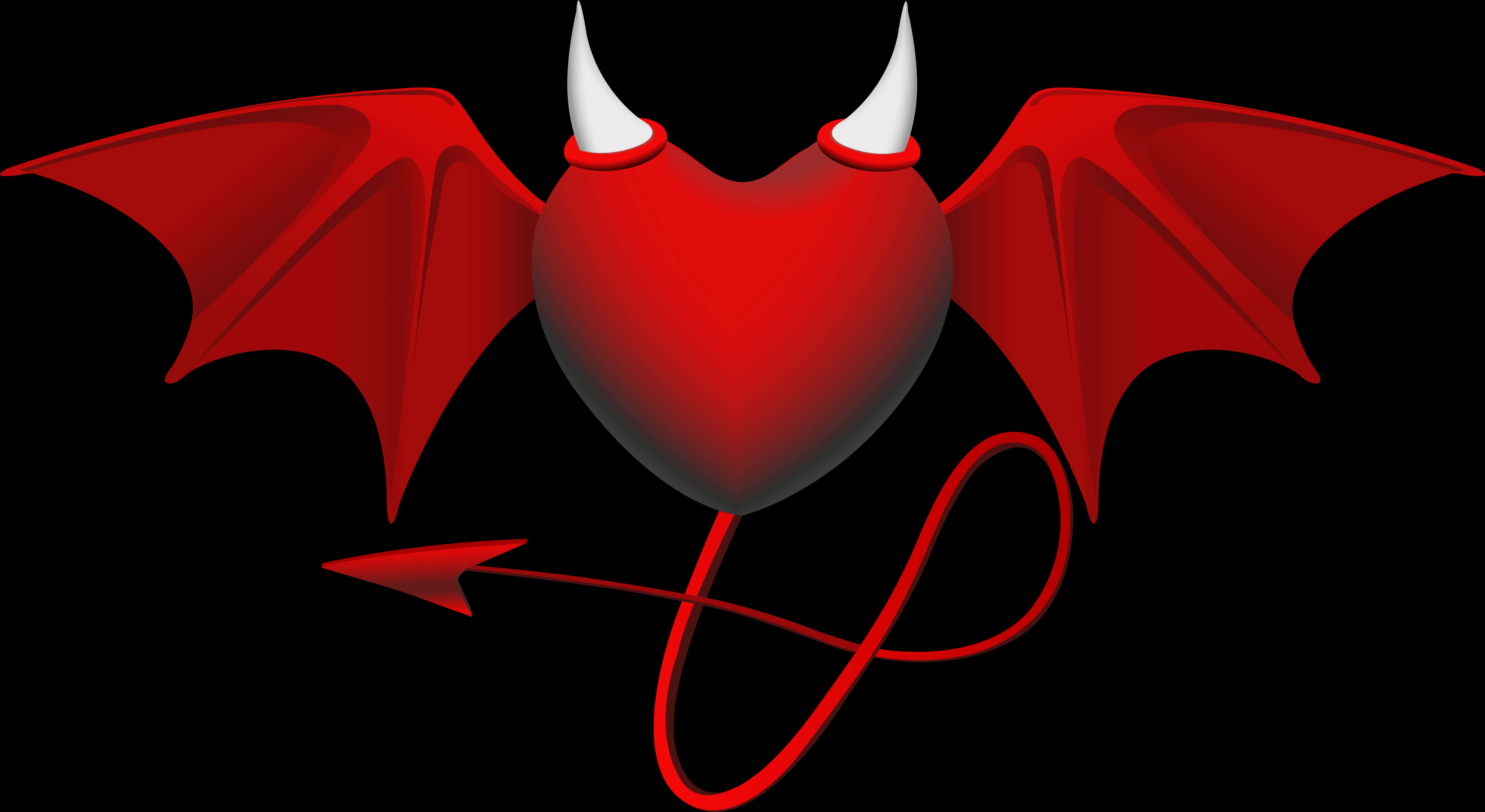 Stylized Devil Heart Illustration PNG Image