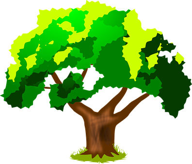 Stylized Digital Art Tree PNG Image