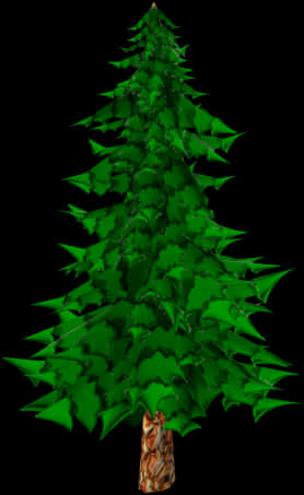 Stylized Digital Pine Tree PNG Image