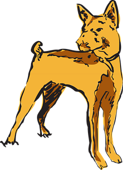 Stylized Dog Illustration PNG Image