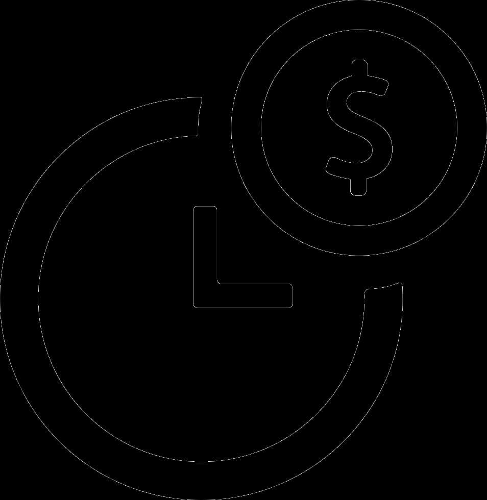 Stylized Dollar Sign Outline PNG Image