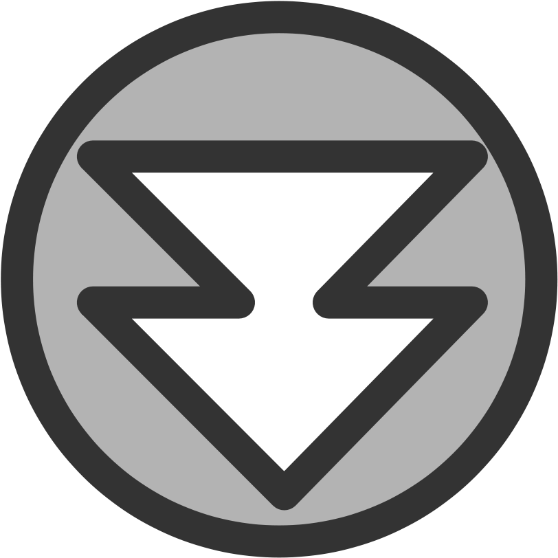 Stylized Down Arrow Icon PNG Image