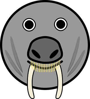 Stylized Elephant Face Graphic PNG Image