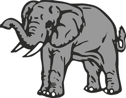 Stylized Elephant Graphic PNG Image