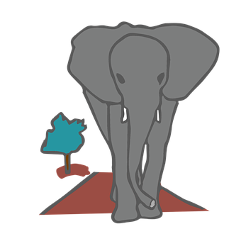 Stylized Elephant Graphic PNG Image