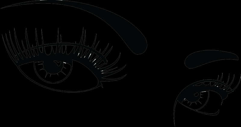 Stylized Eye Lashes Graphic PNG Image