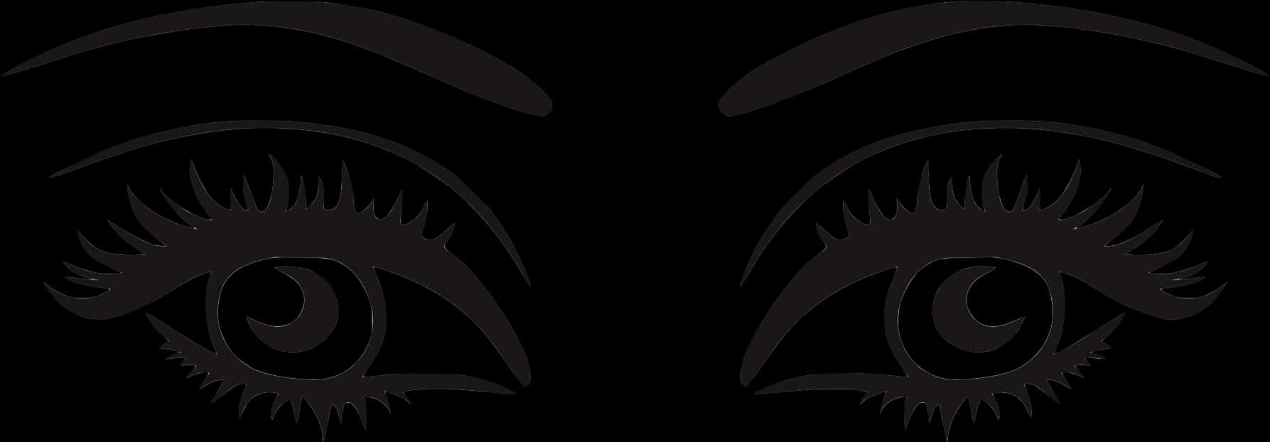 Stylized Eyelashesand Eyebrows Graphic PNG Image