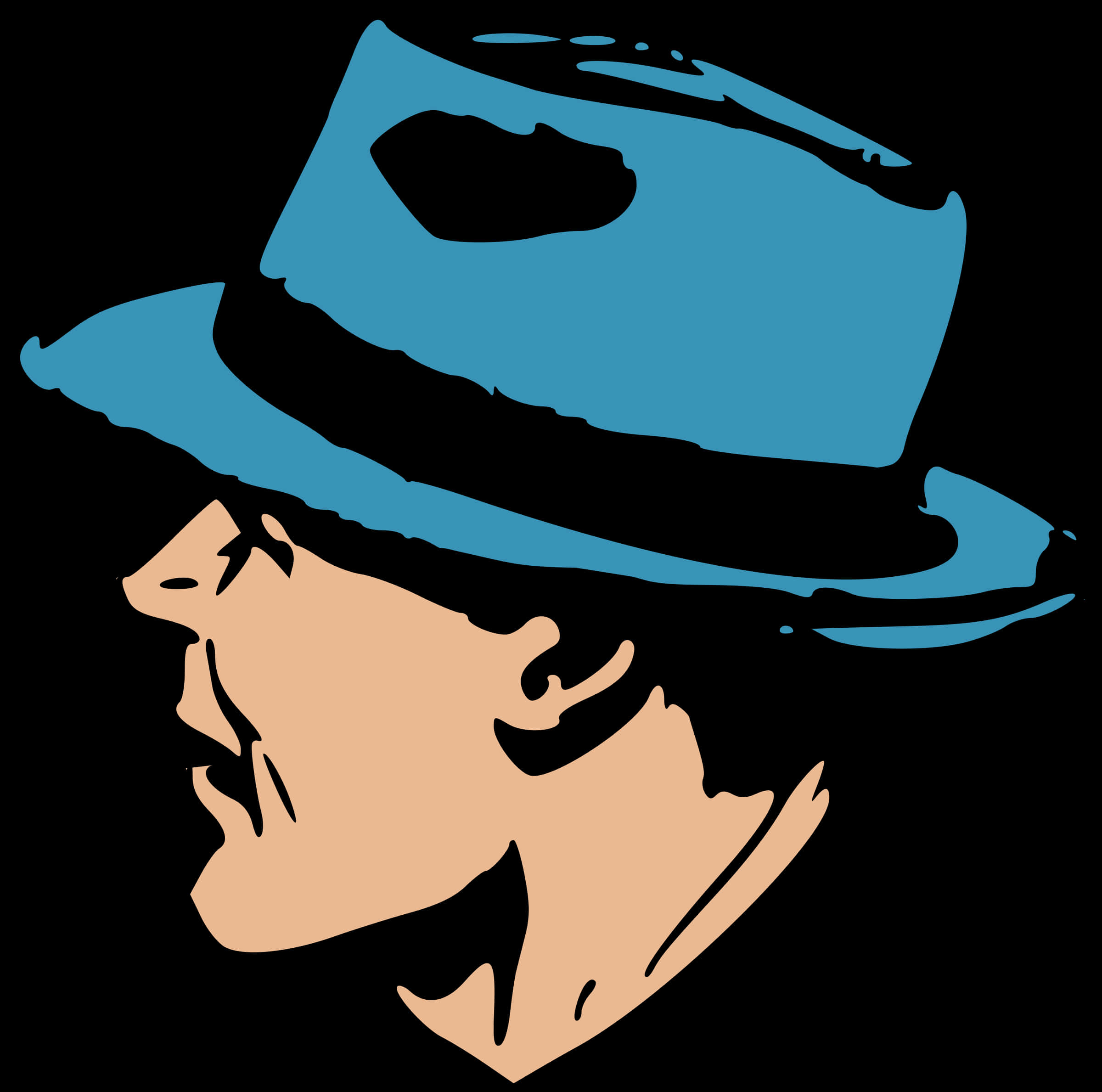 Stylized Fedora Logo Profile PNG Image