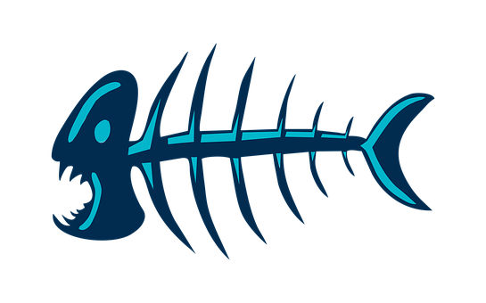 Stylized Fish Skeleton Graphic PNG Image